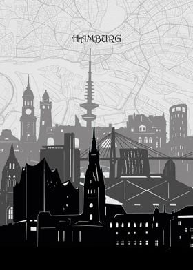 hamburg cityscape map