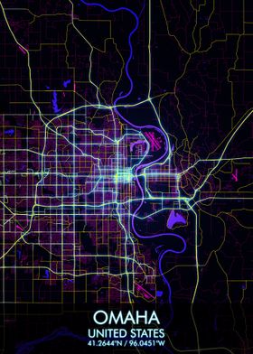 Omaha Cyberpunk City Map