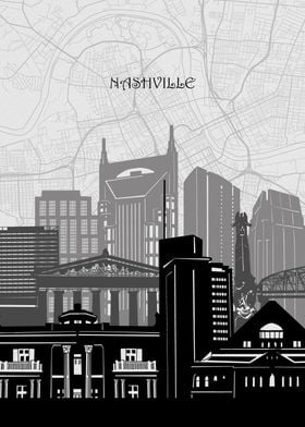 nashville cityscape map