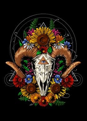 Psychedelic Goat Skull' Poster by Psychonautica | Displate