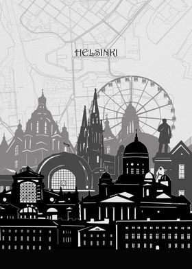 helsinki cityscape map