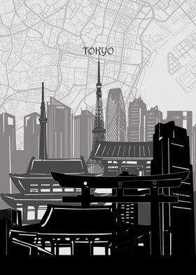 tokyo cityscape map