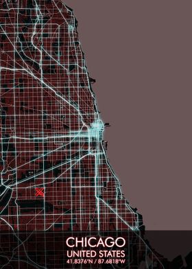 Chicago Illinois City Map