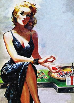 Girl in casino pulp cover