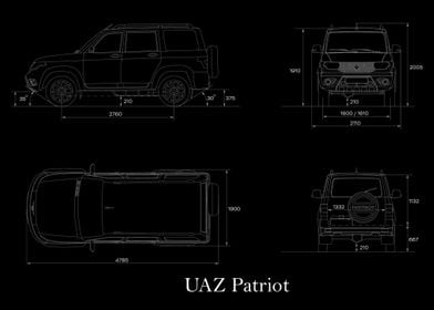 UAZ Patriot 2019 Blueprint