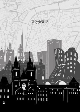 prague cityscape map