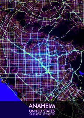 Anaheim Night City Map