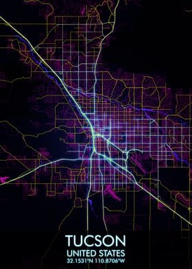 Tucson City Cyberpunk Map