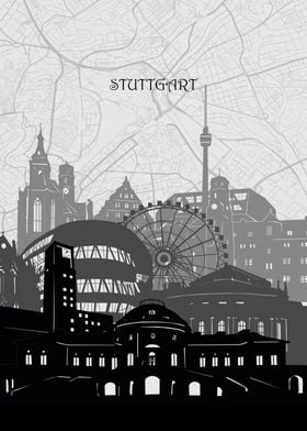 stuttgart cityscape map