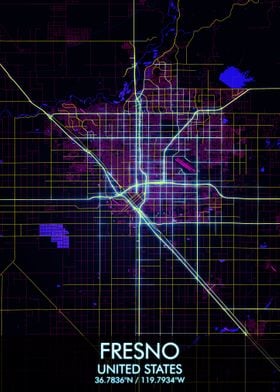 Fresno City Cyberpunk Map