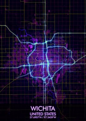 Wichita Night City Map