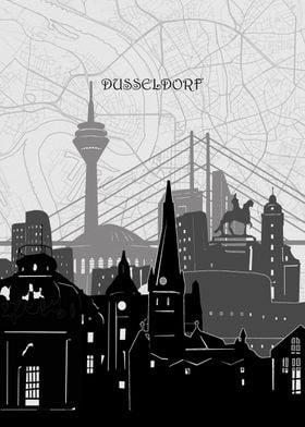 dusseldorf cityscape map