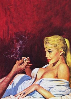 Sex and cigarette pulp art