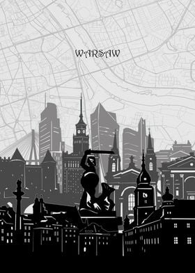 warsaw cityscape map