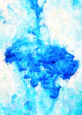 Abstract Blue Ink