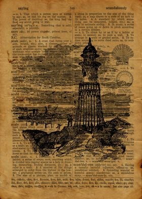 Lighthouse engraving
