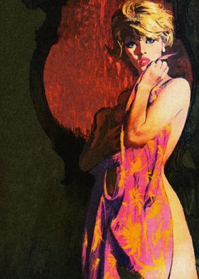 Blonde girl pulp cover art