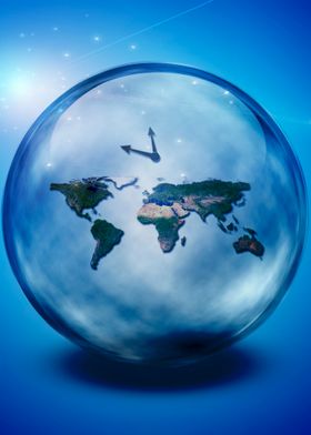 World in crystal ball