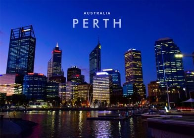 Perth skyline night