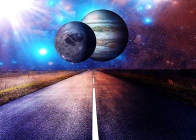 Road to moon and saturn