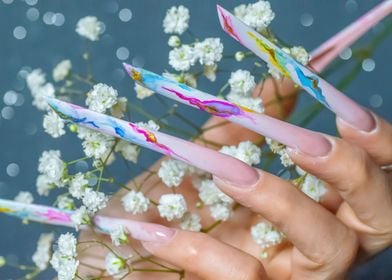 Extreme nails with flowers