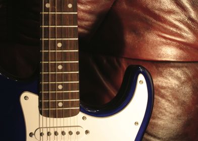 Close Up Of Blue Guitar