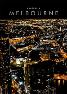 Melbourne skyline night