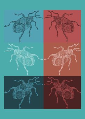 6 Weevils Tiled Background