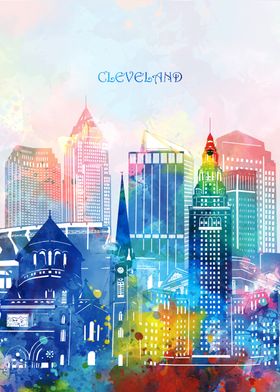 cleveland cityscape color