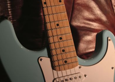 Close Up Blue Guitar