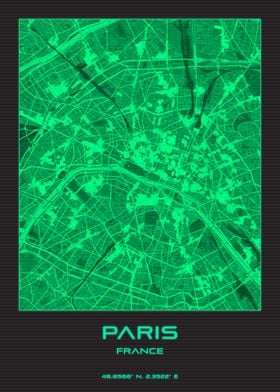 Paris City Synthwave Map