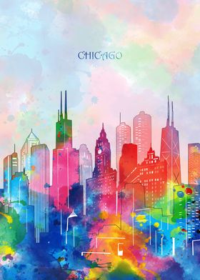 chicago cityscape color