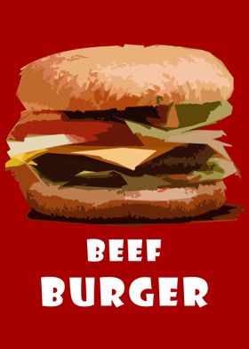 beef burger art