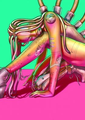 Cyber Girl Pop Art Poster