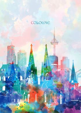 cologne cityscape color