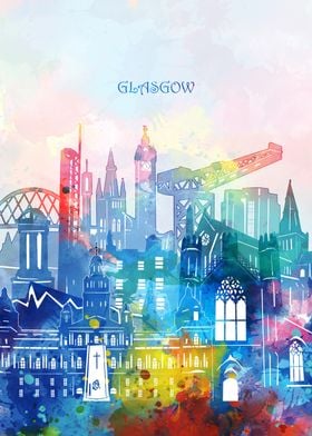 glasgow cityscape color