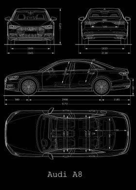 Audi A8 2017 Blueprint