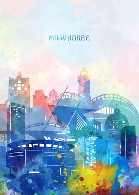 milwaukee cityscape color