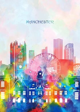 manchester cityscape color