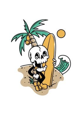 Skull Ready to Surf