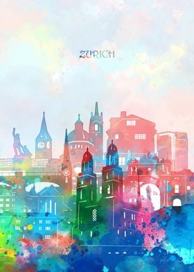 zurich cityscape color