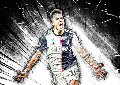 Paulo Dybala  grunge art  