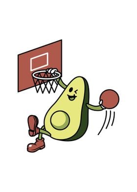 Avocado Playing Basketball