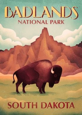 Badlands Travel Poster