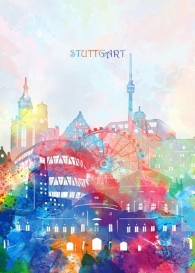 stuttgart cityscape color