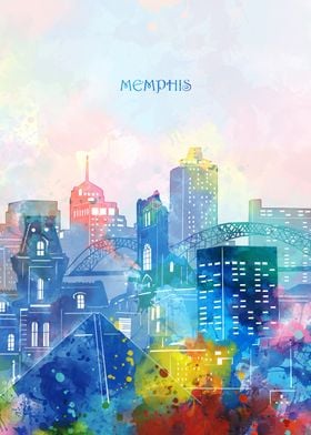 memphis cityscape color