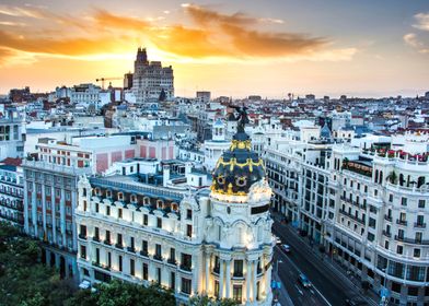 Madrid Spain Sunset