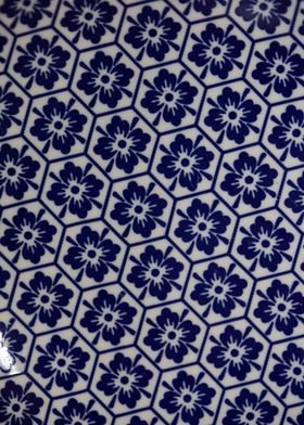 Blue flowers pattern plate