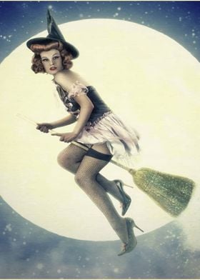 Vintage Witchy Witch Pinup
