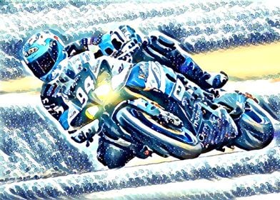 Ice Blue Motorcycle race